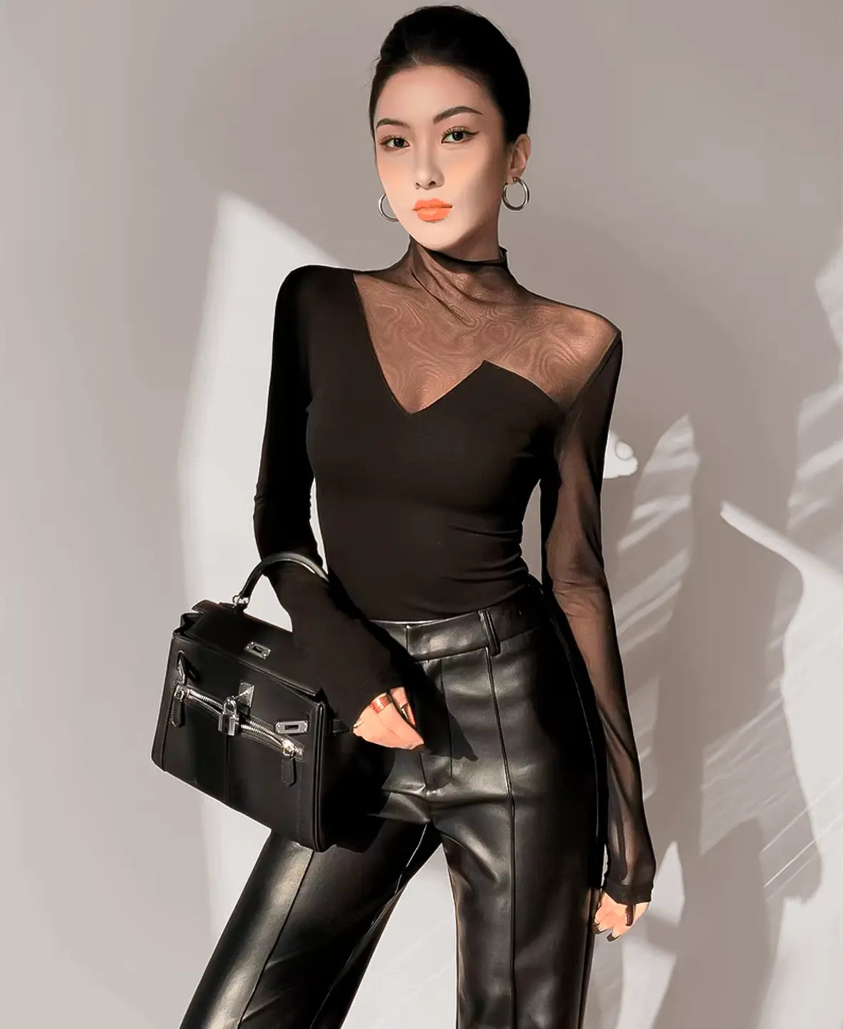 Celeste Mesh Long Sleeve Top