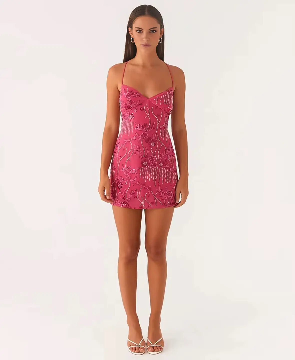 Floral Bloom Embroidered Mini Dress