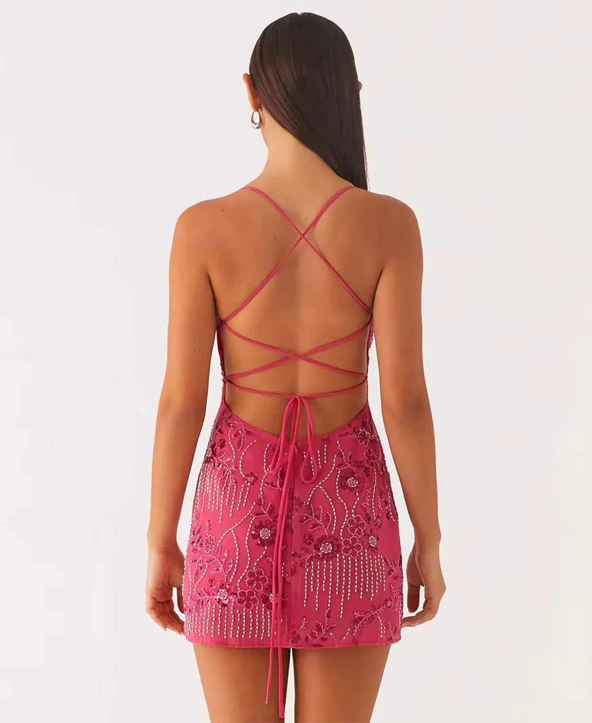 Floral Bloom Embroidered Mini Dress