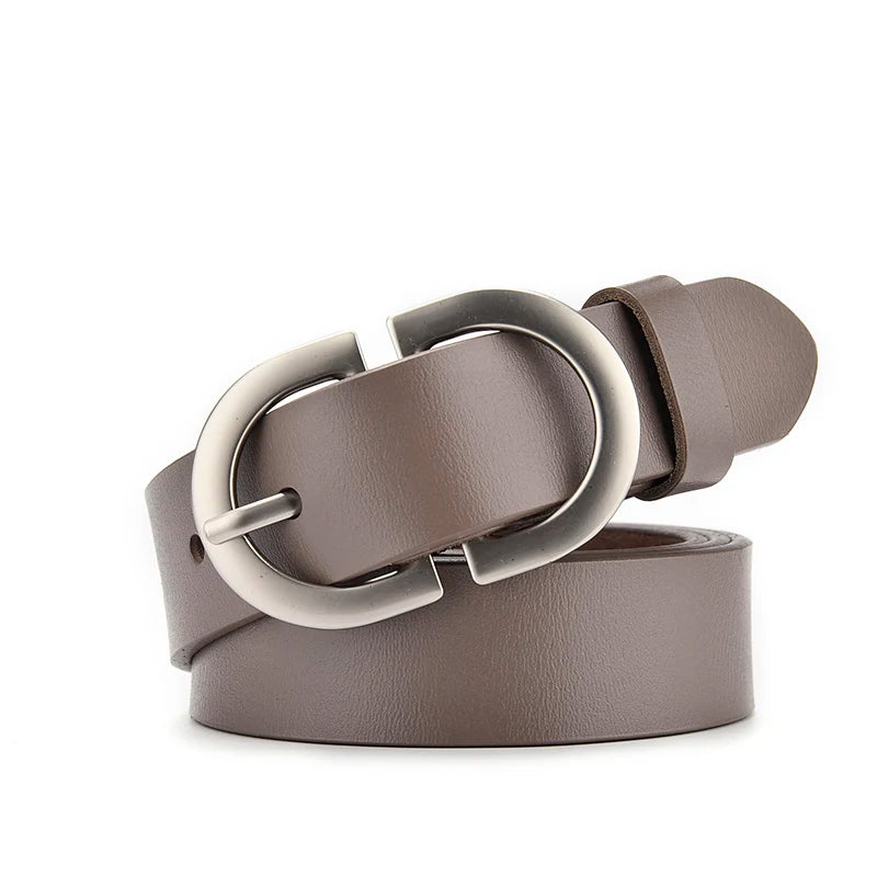 Oval Classy Buckle Leather Belt
