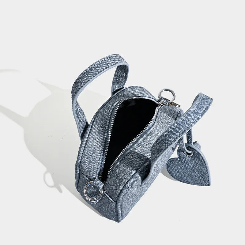 Mini Denim Crossbody Handbag
