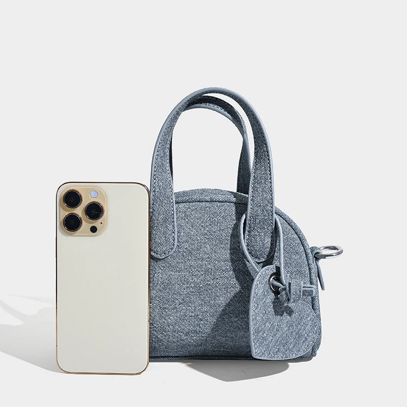 Mini Denim Crossbody Handbag