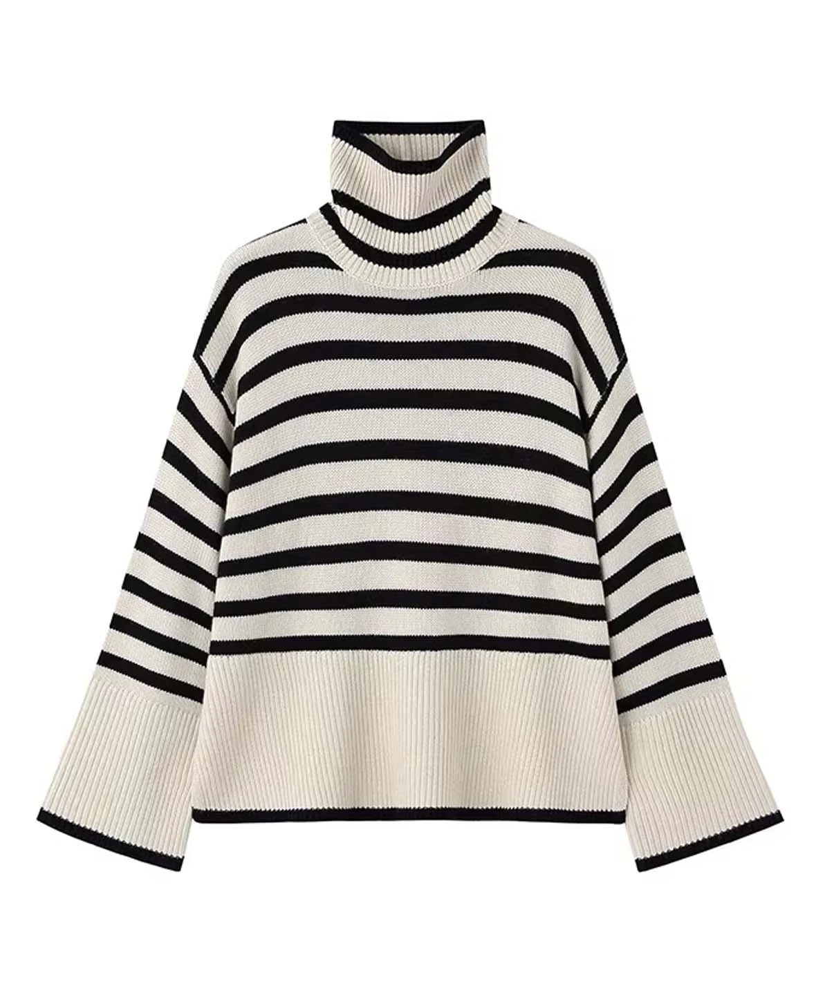 Striped Turtleneck Sweater