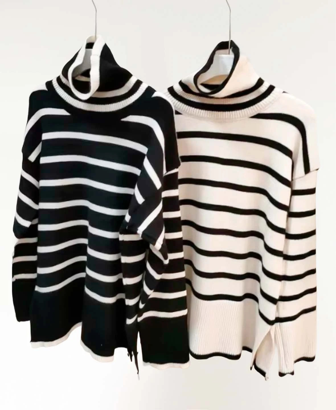 Striped Turtleneck Sweater