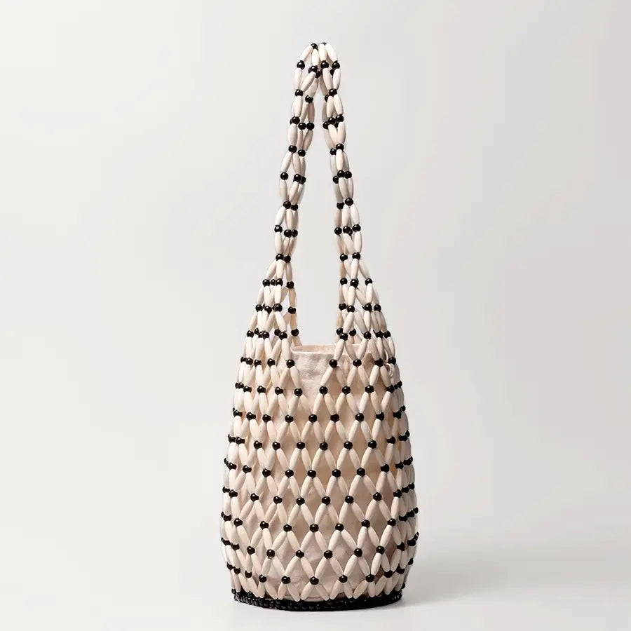 Wooden Bead Bucket Bag