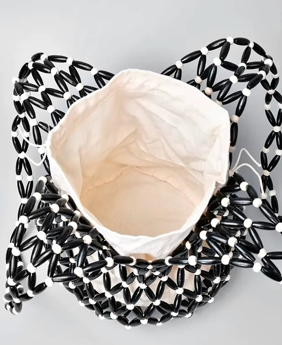 Wooden Bead Bucket Bag