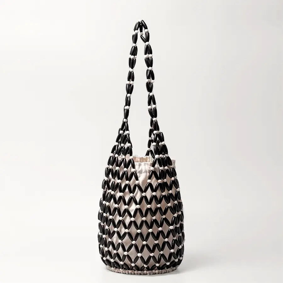 Wooden Bead Bucket Bag