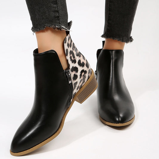 Leopard Print Ankle Boots