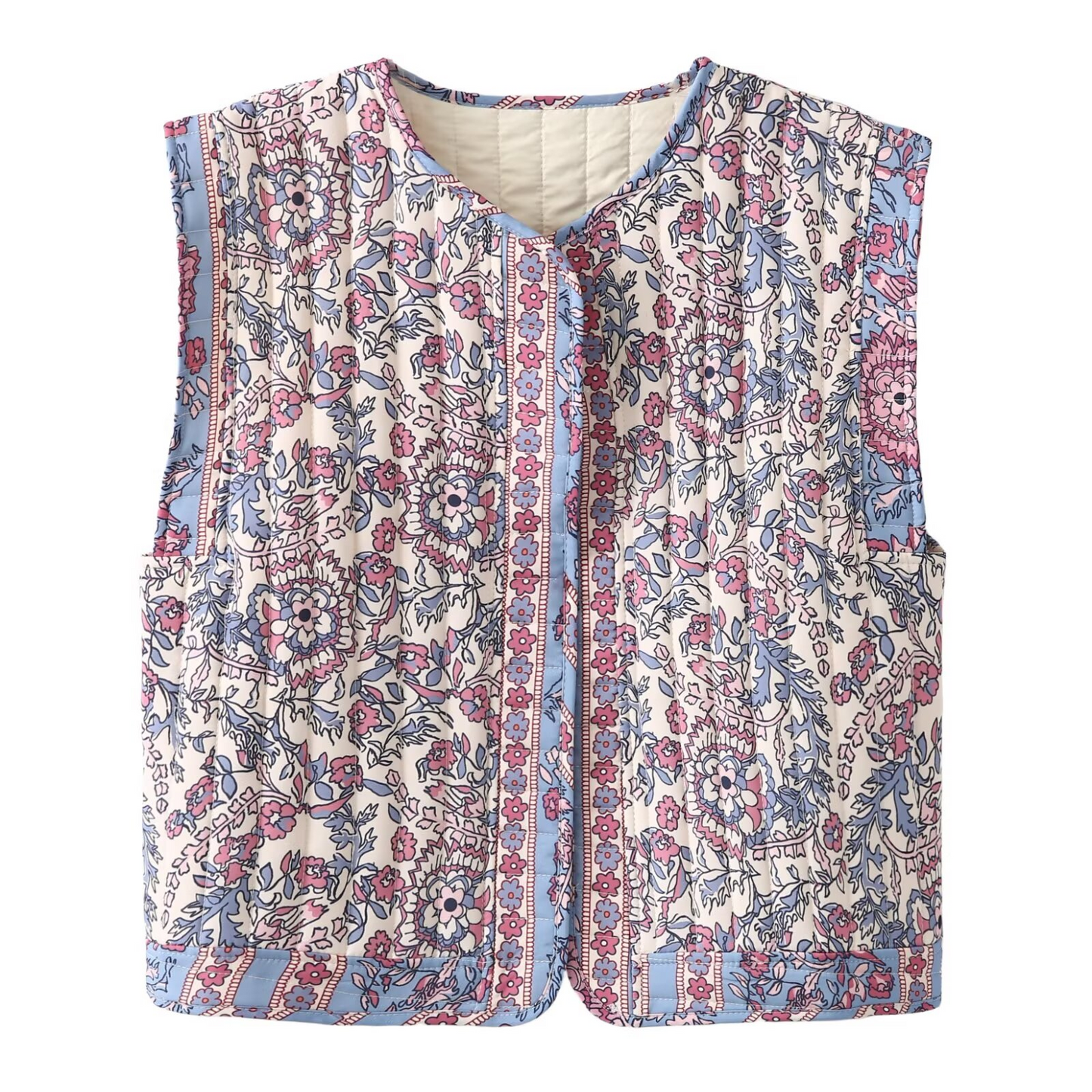 Printed Quilted Cotton Vest