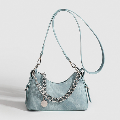 Azure Muse Denim Crossbody Bag