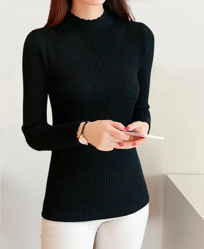 Basic Ribbed Knit Sweater