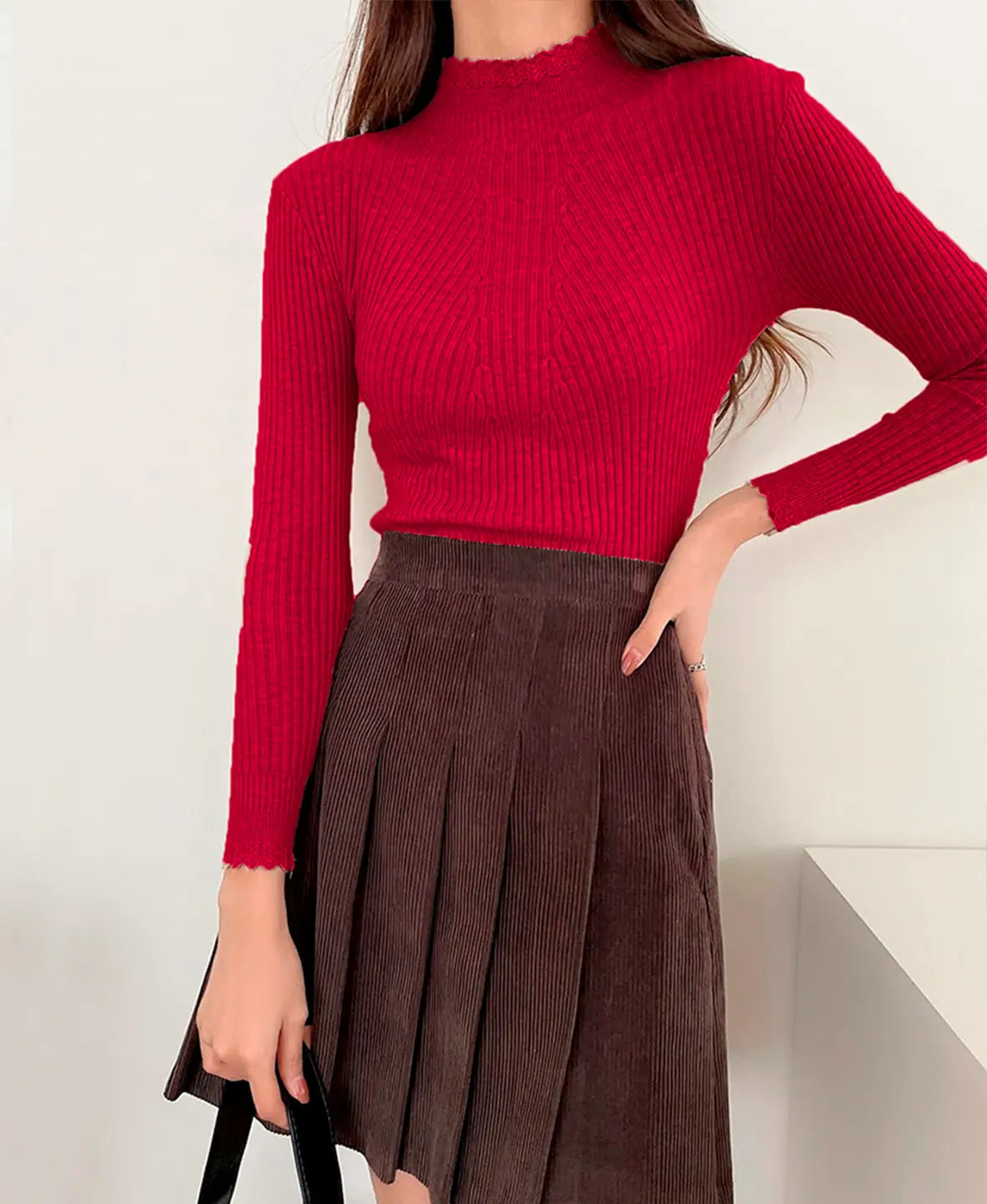 Basic Ribbed Knit Sweater