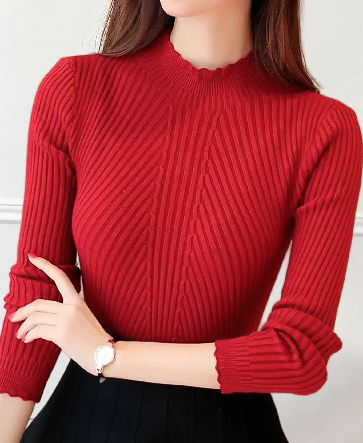 Basic Ribbed Knit Sweater