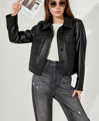 Classic Faux Leather Shirt Jacket