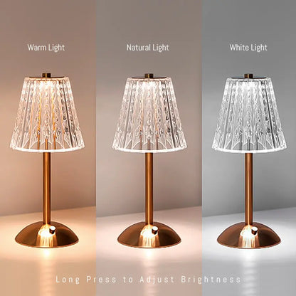 Crystal USB Rechargeable Table Lamp