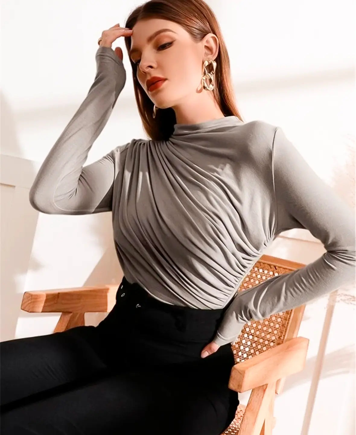 Soft Drape Long Sleeve Top