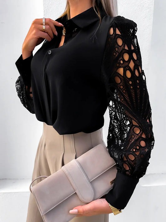 Elegant Allure Lace Shirt