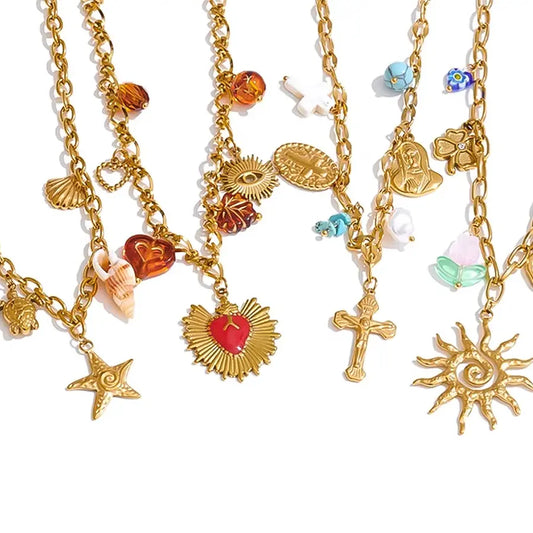 18K Gold Plated Charm Pendants