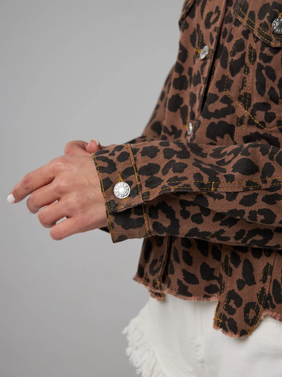 Leopard Print Denim Jacket