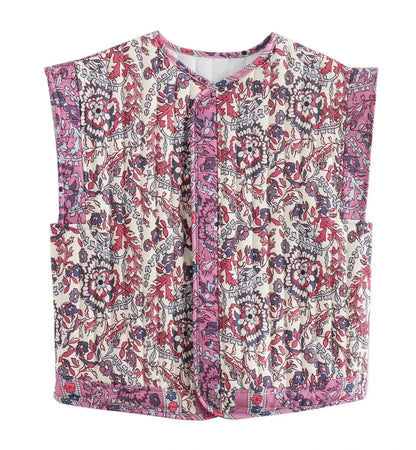 Printed Quilted Cotton Vest