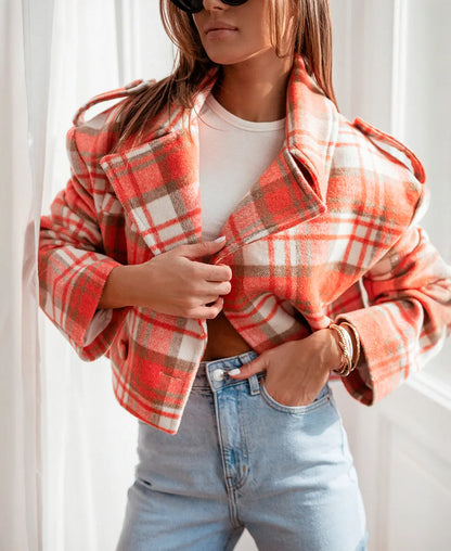 Plaid Chic Cropped Jacket