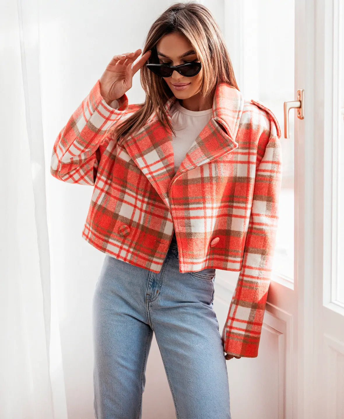 Plaid Chic Cropped Jacket