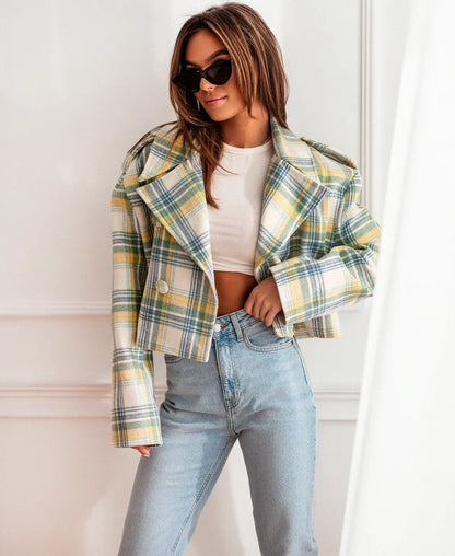 Plaid Chic Cropped Jacket