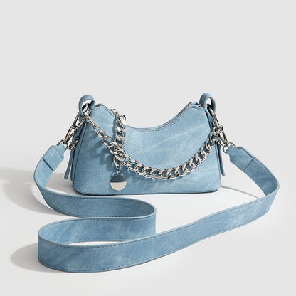 Azure Muse Denim Crossbody Bag