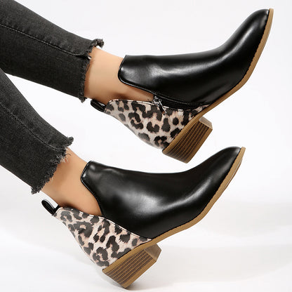 Leopard Print Ankle Boots