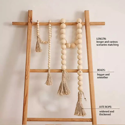 Wood Bead Garland Tassel