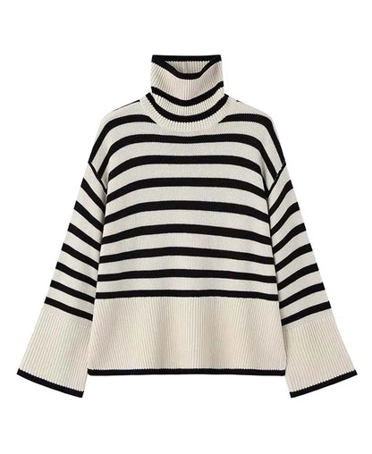 Striped Turtleneck Sweater