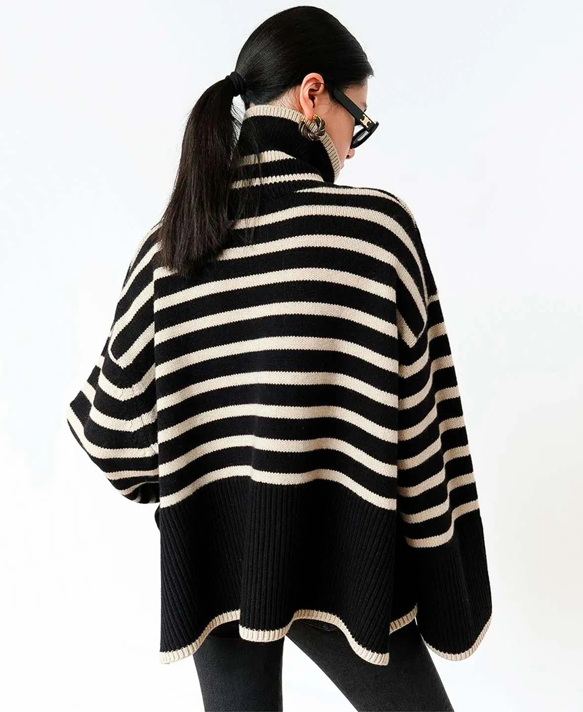 Striped Turtleneck Sweater