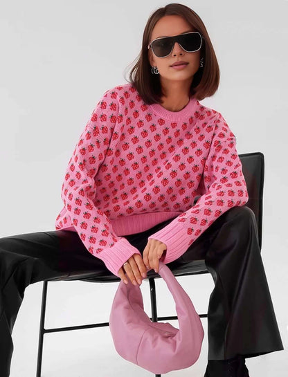 Strawberry Knitted Pullover