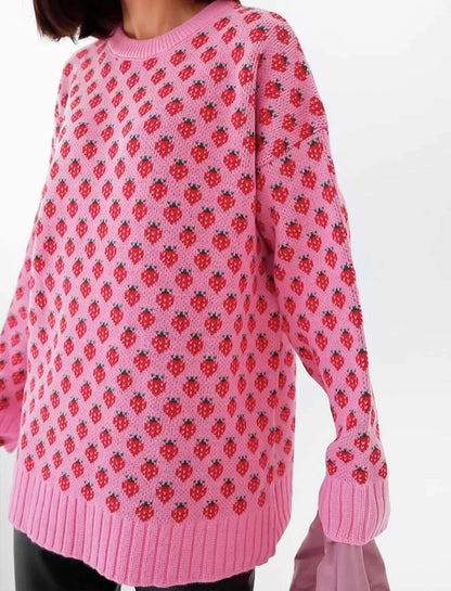 Strawberry Knitted Pullover