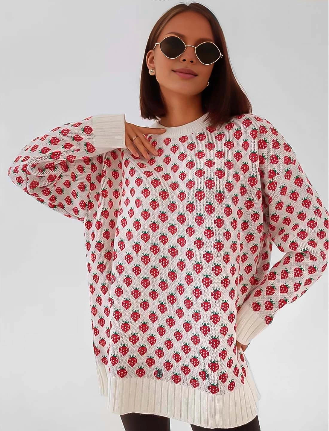 Strawberry Knitted Pullover