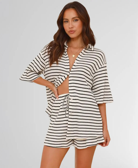 Striped Knit Two-piece Set