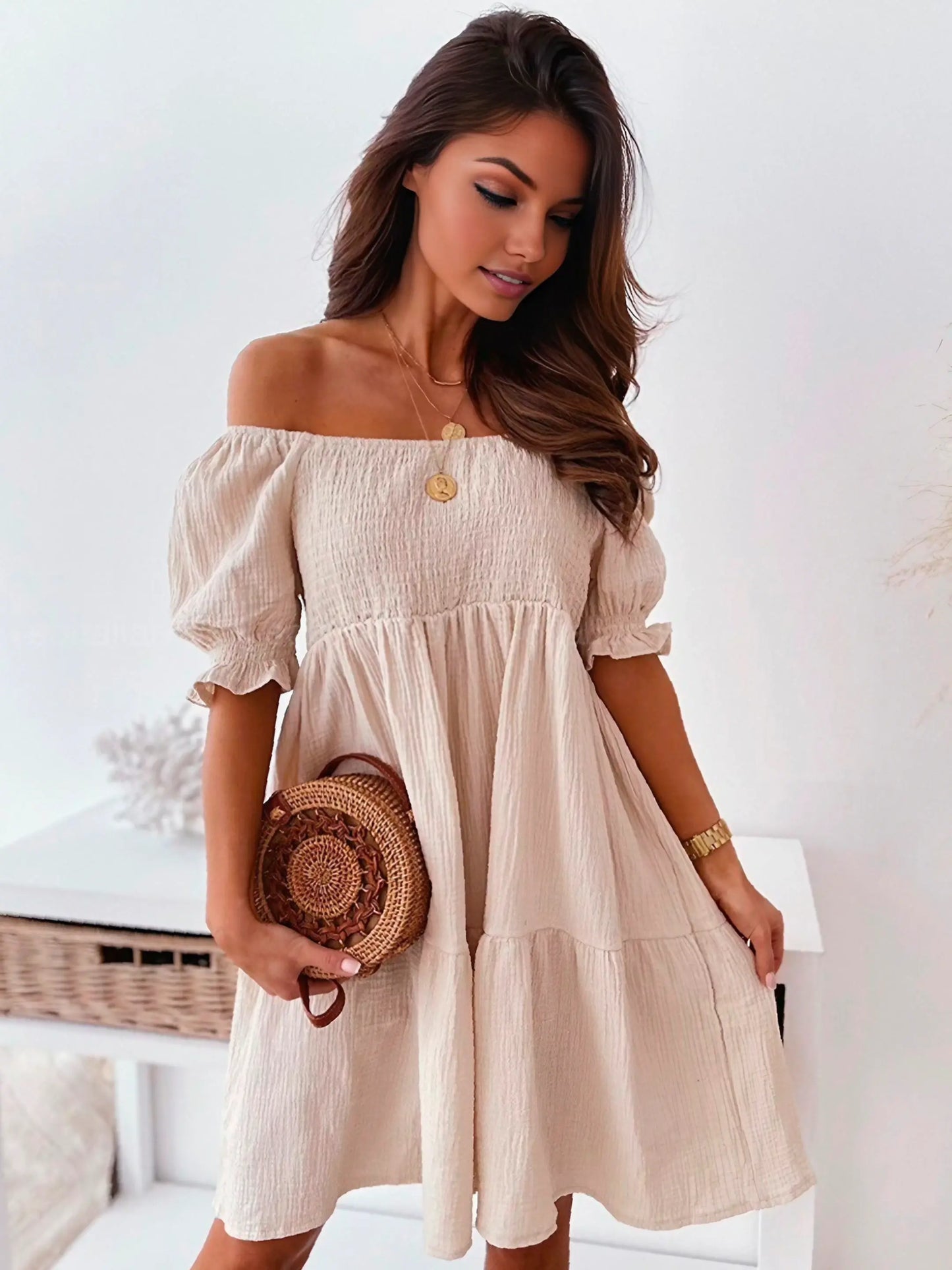 Sweet Honey Off Shoulder Sundress