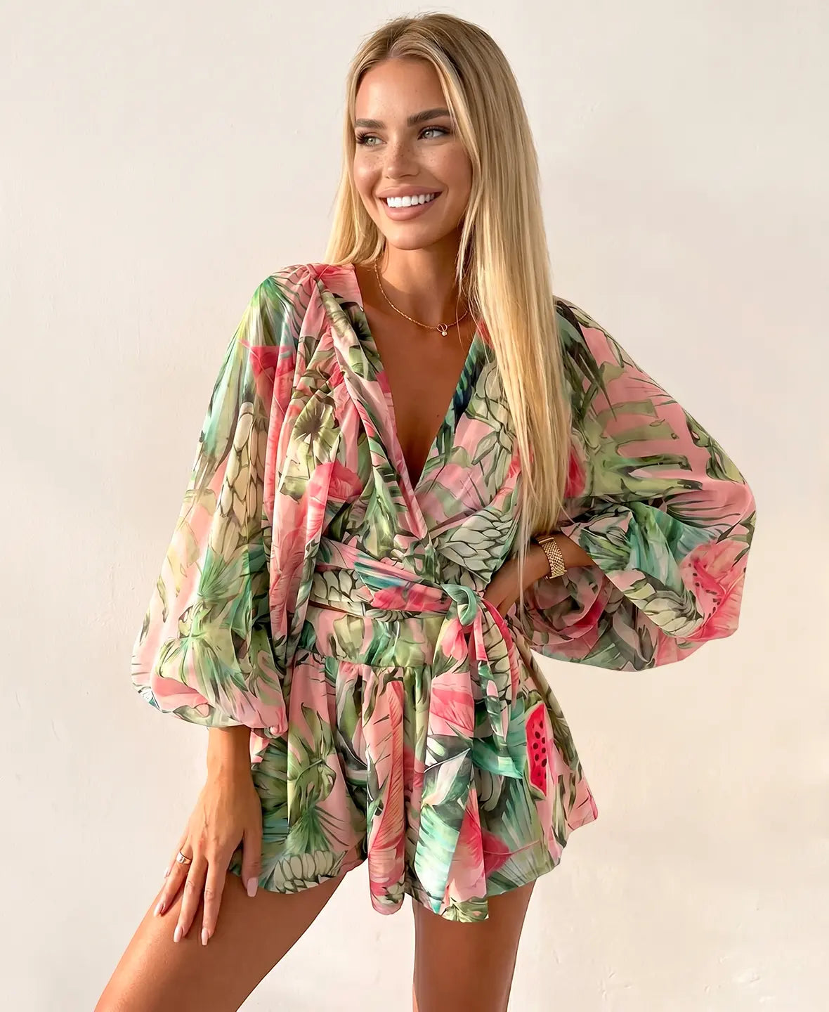 Tropical Wrap Jumpsuit
