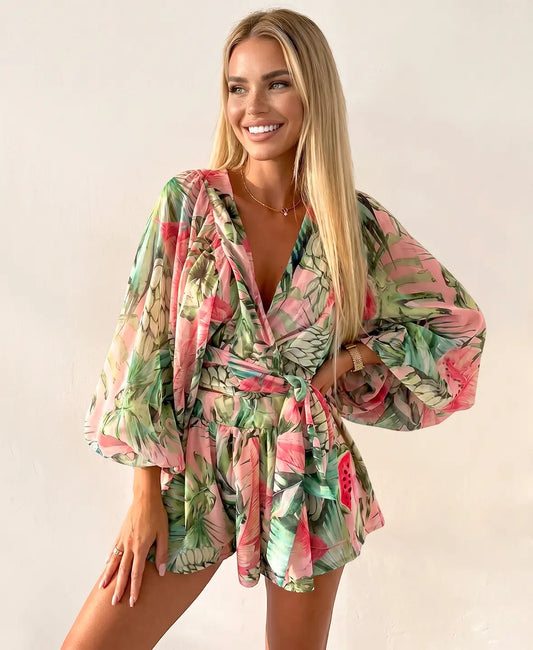 Tropical Wrap Jumpsuit