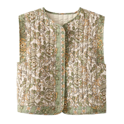 Printed Quilted Cotton Vest