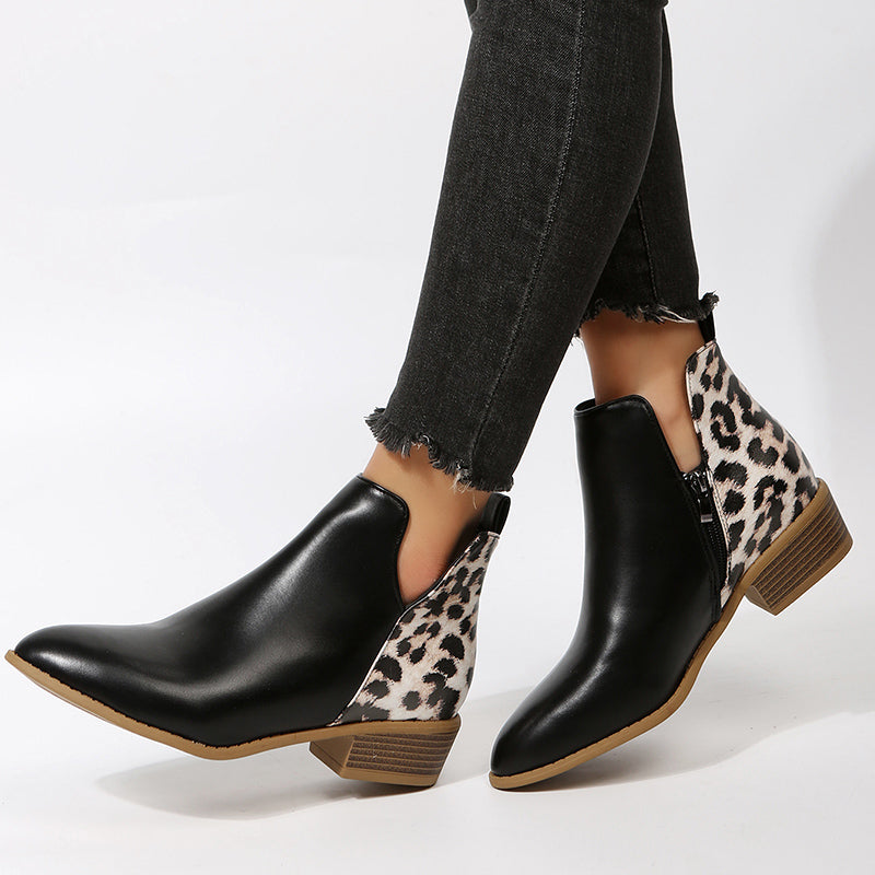 Leopard Print Ankle Boots