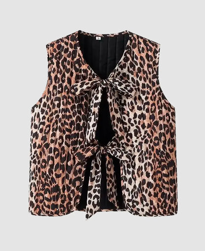 Leopard Print Bow Vest