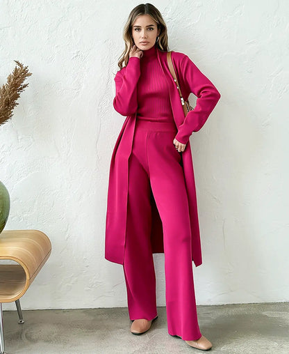 Soft Ribbed Knit 3 Piece Set