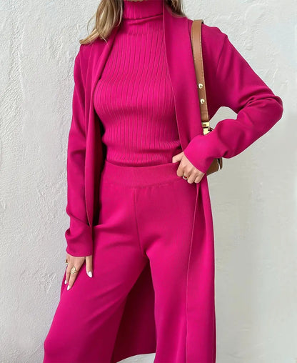 Soft Ribbed Knit 3 Piece Set