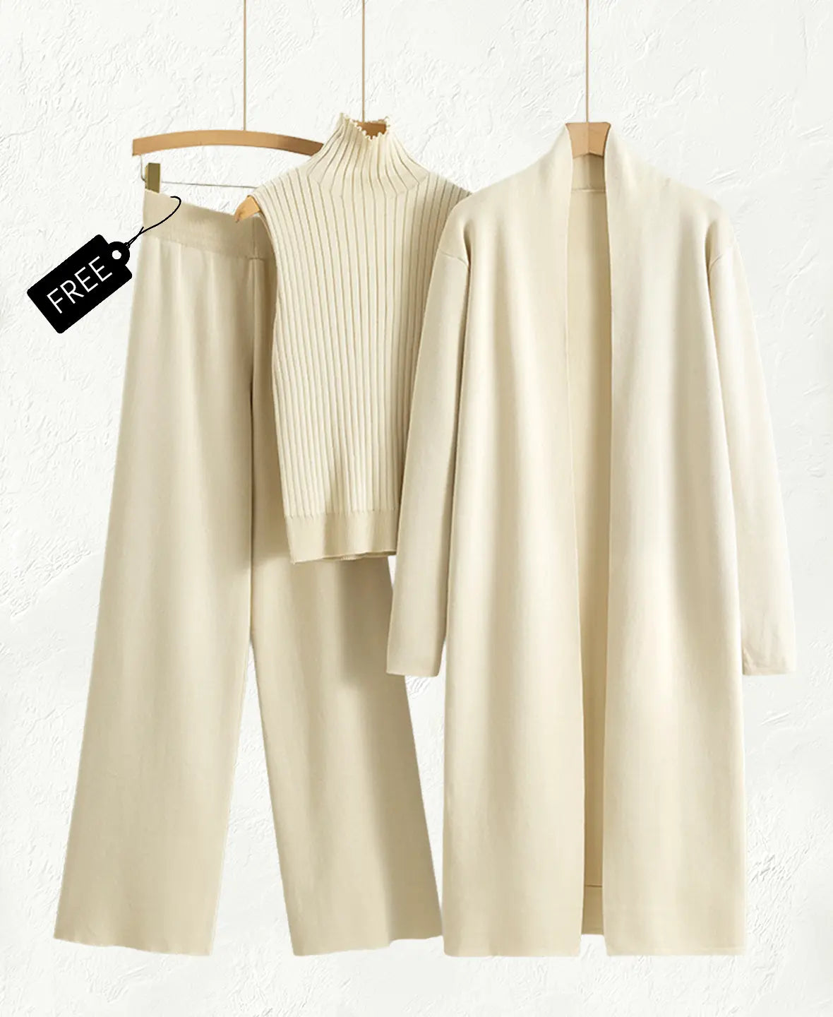 Soft Ribbed Knit 3 Piece Set