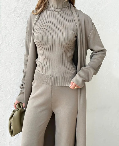 Soft Ribbed Knit 3 Piece Set