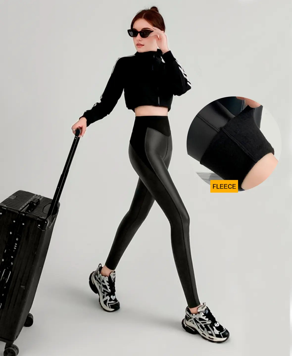 Leather-Look Thermal Pants