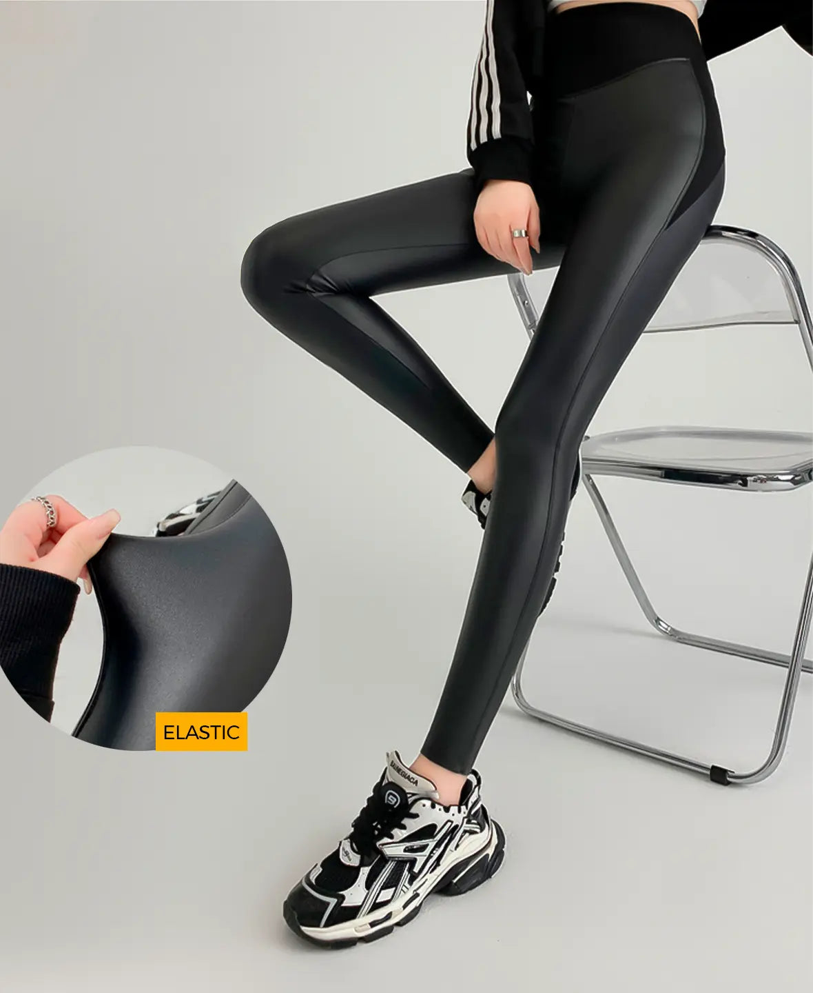 Leather-Look Thermal Pants